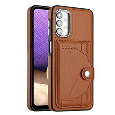 Soft Luxury Leather Snap On Case Cover YB2 for Samsung Galaxy M32 5G Brown