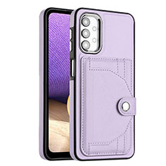Soft Luxury Leather Snap On Case Cover YB2 for Samsung Galaxy M32 5G Purple