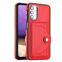 Soft Luxury Leather Snap On Case Cover YB2 for Samsung Galaxy M32 5G Red