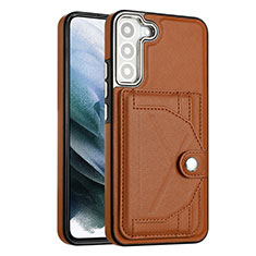 Soft Luxury Leather Snap On Case Cover YB2 for Samsung Galaxy S21 FE 5G Brown