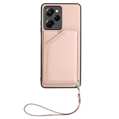 Soft Luxury Leather Snap On Case Cover YB2 for Xiaomi Poco X5 Pro 5G Rose Gold
