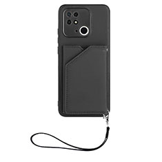 Soft Luxury Leather Snap On Case Cover YB2 for Xiaomi Redmi 10 India Black