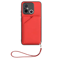 Soft Luxury Leather Snap On Case Cover YB2 for Xiaomi Redmi 12C 4G Red