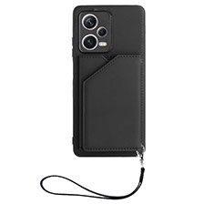 Soft Luxury Leather Snap On Case Cover YB2 for Xiaomi Redmi Note 12 5G Black