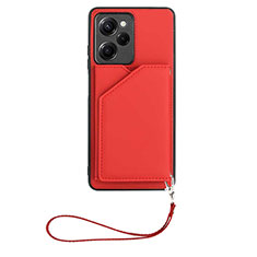 Soft Luxury Leather Snap On Case Cover YB2 for Xiaomi Redmi Note 12 Pro Speed 5G Red