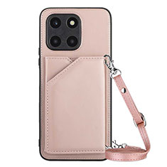 Soft Luxury Leather Snap On Case Cover YB3 for Huawei Honor X8b Rose Gold