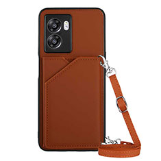 Soft Luxury Leather Snap On Case Cover YB3 for OnePlus Nord N300 5G Brown