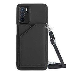 Soft Luxury Leather Snap On Case Cover YB3 for Oppo A16s Black
