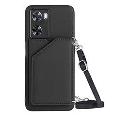 Soft Luxury Leather Snap On Case Cover YB3 for Oppo A57 4G Black