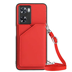 Soft Luxury Leather Snap On Case Cover YB3 for Oppo A57 4G Red