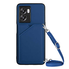 Soft Luxury Leather Snap On Case Cover YB3 for Oppo A77 5G Blue