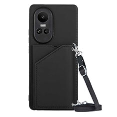 Soft Luxury Leather Snap On Case Cover YB3 for Oppo Reno10 Pro 5G Black