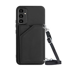 Soft Luxury Leather Snap On Case Cover YB3 for Samsung Galaxy A14 4G Black