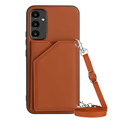 Soft Luxury Leather Snap On Case Cover YB3 for Samsung Galaxy A34 5G Brown