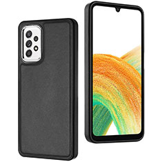 Soft Luxury Leather Snap On Case Cover YB3 for Samsung Galaxy A73 5G Black
