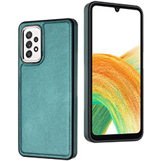 Soft Luxury Leather Snap On Case Cover YB3 for Samsung Galaxy A73 5G Green