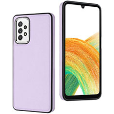Soft Luxury Leather Snap On Case Cover YB3 for Samsung Galaxy A73 5G Purple