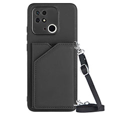 Soft Luxury Leather Snap On Case Cover YB3 for Xiaomi Redmi 10 India Black
