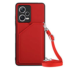 Soft Luxury Leather Snap On Case Cover YB3 for Xiaomi Redmi Note 12 Pro+ Plus 5G Red