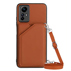 Soft Luxury Leather Snap On Case Cover YB3 for Xiaomi Redmi Note 12S Brown