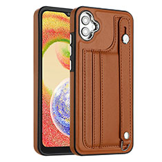 Soft Luxury Leather Snap On Case Cover YB4 for Samsung Galaxy A04 4G Brown