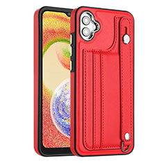 Soft Luxury Leather Snap On Case Cover YB4 for Samsung Galaxy A04 4G Red