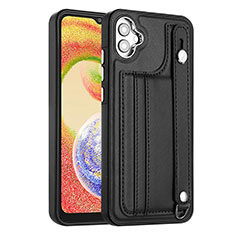 Soft Luxury Leather Snap On Case Cover YB4 for Samsung Galaxy A04E Black