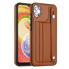 Soft Luxury Leather Snap On Case Cover YB4 for Samsung Galaxy A04E Brown