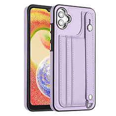 Soft Luxury Leather Snap On Case Cover YB4 for Samsung Galaxy A04E Purple