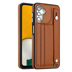 Soft Luxury Leather Snap On Case Cover YB4 for Samsung Galaxy A14 4G Brown