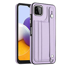 Soft Luxury Leather Snap On Case Cover YB4 for Samsung Galaxy A22s 5G Purple