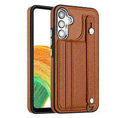 Soft Luxury Leather Snap On Case Cover YB4 for Samsung Galaxy Quantum4 5G Brown