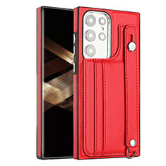 Soft Luxury Leather Snap On Case Cover YB4 for Samsung Galaxy S25 Ultra 5G Red