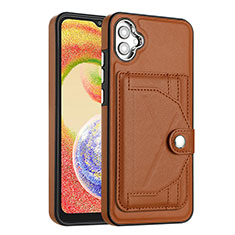 Soft Luxury Leather Snap On Case Cover YB5 for Samsung Galaxy A04 4G Brown