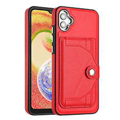 Soft Luxury Leather Snap On Case Cover YB5 for Samsung Galaxy A04 4G Red