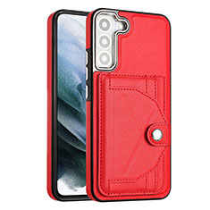 Soft Luxury Leather Snap On Case Cover YB5 for Samsung Galaxy S22 Plus 5G Red