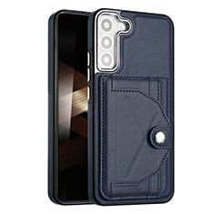 Soft Luxury Leather Snap On Case Cover YB5 for Samsung Galaxy S25 Plus 5G Blue