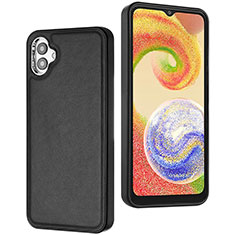 Soft Luxury Leather Snap On Case Cover YB6 for Samsung Galaxy A04E Black