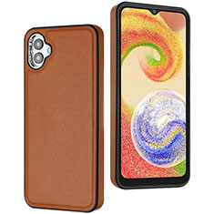 Soft Luxury Leather Snap On Case Cover YB6 for Samsung Galaxy A04E Brown