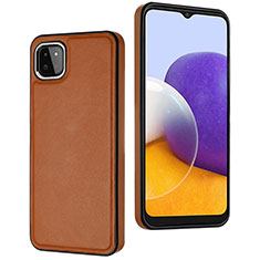 Soft Luxury Leather Snap On Case Cover YB6 for Samsung Galaxy A22s 5G Brown
