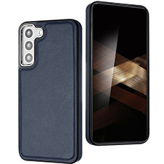 Soft Luxury Leather Snap On Case Cover YB6 for Samsung Galaxy S25 5G Blue