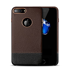 Soft Luxury Leather Snap On Case for Apple iPhone 7 Plus Brown