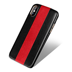 Soft Luxury Leather Snap On Case for Apple iPhone Xs Red