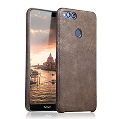 Soft Luxury Leather Snap On Case for Huawei Honor Play 7X Brown