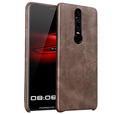 Soft Luxury Leather Snap On Case for Huawei Mate RS Brown