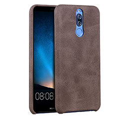 Soft Luxury Leather Snap On Case for Huawei Rhone Brown