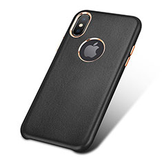 Soft Luxury Leather Snap On Case L03 for Apple iPhone Xs Black