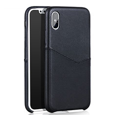 Soft Luxury Leather Snap On Case L05 for Apple iPhone Xs Black