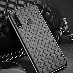 Soft Silicone Gel Leather Snap On Case Cover A01 for Huawei Enjoy 9s Black