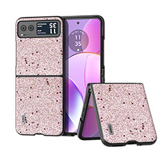 Soft Silicone Gel Leather Snap On Case Cover B03H for Motorola Moto Razr 40 5G Rose Gold